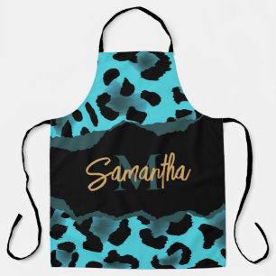 Cute Blue Leopard Print Schort