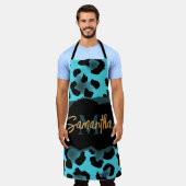 Cute Blue Leopard Print Schort (Gedragen)