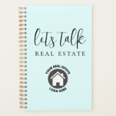 Cute Blue Let's Talk Real Estate Planner (Voorkant)