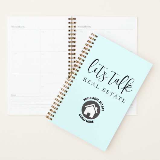Cute Blue Let's Talk Real Estate Planner (Display)