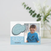 Cute Blue Lijst Birthday Bedankt voor je foto (Staand voorkant)