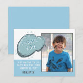 Cute Blue Lijst Birthday Bedankt voor je foto (Voorkant / Achterkant)
