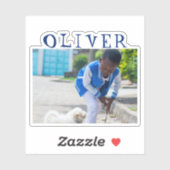 Cute Blue Lijst Name en Photo Kinder Sticker (Vel)