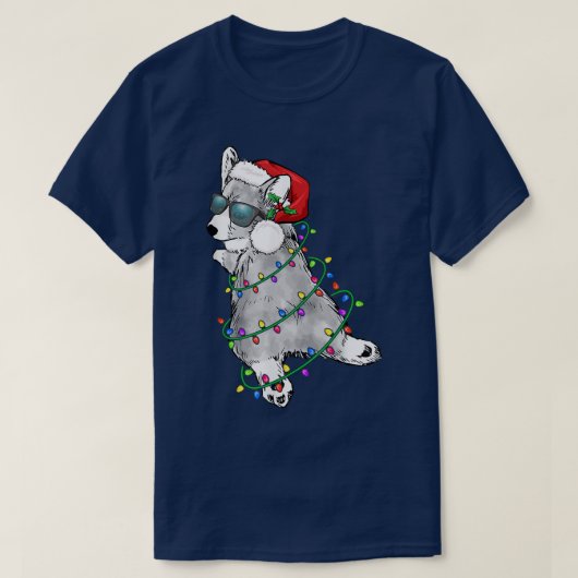 Cute Blue Merle Cardigan Corgi Christmas Santa Hat T-shirt (Design voorkant)