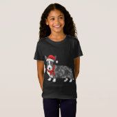 Cute Blue Merle Cardigan Corgi Kerstkerstkerstkers T-shirt (Voorkant volledig)