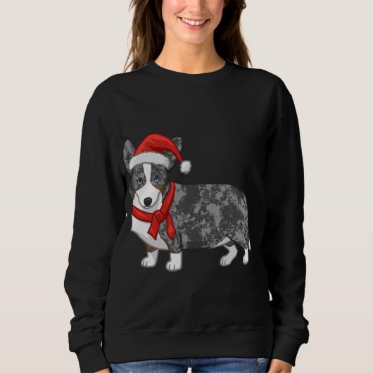 Cute Blue Merle Cardigan Corgi Kerstkerstkerstkers Trui (Voorkant)