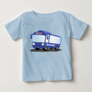 Cute blue modern bus cartoon illustratie