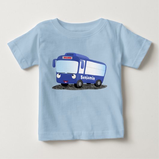 Cute blue modern bus cartoon illustratie (Voorkant)