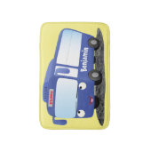 Cute blue modern bus cartoon illustratie badmat (Voorkant Verticaal)