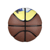 Cute blue modern bus cartoon illustratie basketbal (Rechts)