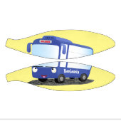 Cute blue modern bus cartoon illustratie basketbal (Panelen)