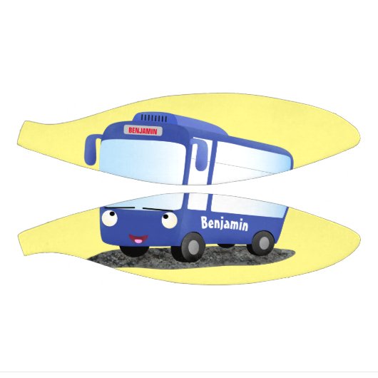 Cute blue modern bus cartoon illustratie basketbal (Panelen)