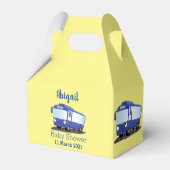 Cute blue modern bus cartoon illustratie bedankdoosjes (Achterkant)