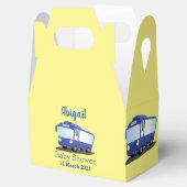 Cute blue modern bus cartoon illustratie bedankdoosjes (Geopend)