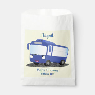 Cute blue modern bus cartoon illustratie bedankzakje