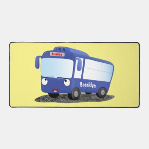 Cute blue modern bus cartoon illustratie bureaumat