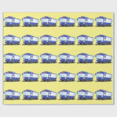 Cute blue modern bus cartoon illustratie cadeaupapier (Vlak)