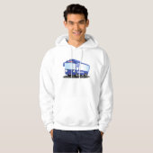 Cute blue modern bus cartoon illustratie hoodie (Voorkant volledig)