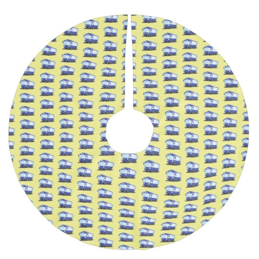 Cute blue modern bus cartoon illustratie kerstboom rok (Voorkant)