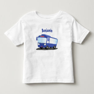 Cute blue modern bus cartoon illustratie kinder shirts