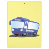 Cute blue modern bus cartoon illustratie klembord (Achterkant)