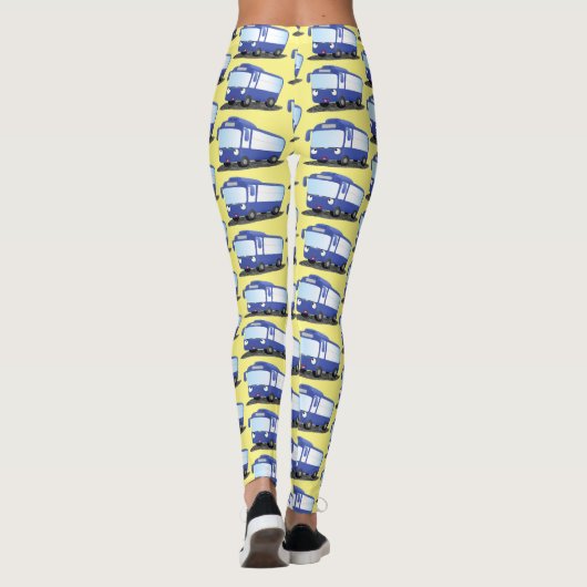 Cute blue modern bus cartoon illustratie leggings (Achterkant)