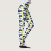 Cute blue modern bus cartoon illustratie leggings (Rechts)