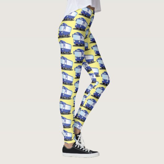 Cute blue modern bus cartoon illustratie leggings (Rechts)