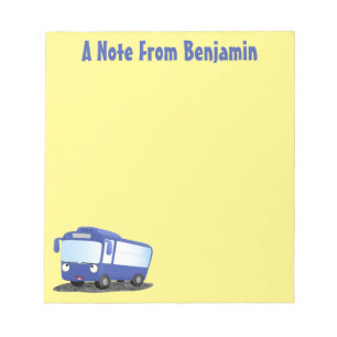 Cute blue modern bus cartoon illustratie notitieblok