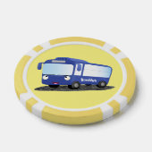 Cute blue modern bus cartoon illustratie poker chips (Enkel)