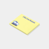 Cute blue modern bus cartoon illustratie post-it® notes (Schuin)