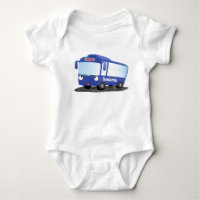 Cute blue modern bus cartoon illustratie