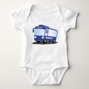 Cute blue modern bus cartoon illustratie romper