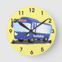 Cute blue modern bus cartoon illustratie