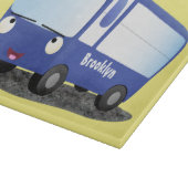 Cute blue modern bus cartoon illustratie snijplank (Hoek)