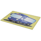 Cute blue modern bus cartoon illustratie snijplank (Hoek)