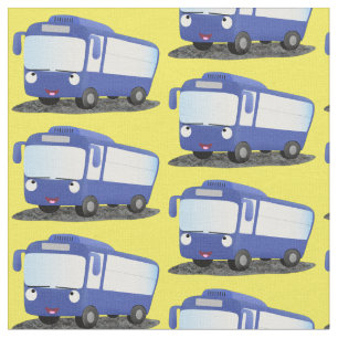 Cute blue modern bus cartoon illustratie stof
