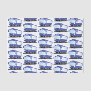 Cute blue modern bus cartoon illustratie tissuepapier