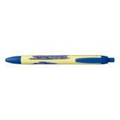 Cute blue modern bus cartoon illustratie zwarte inkt pen (Achterkant)