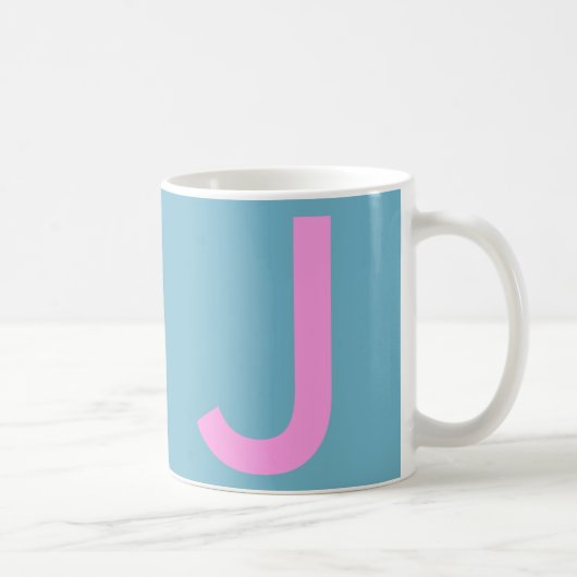 Cute Blue Monogram Travel Koffiemok (Rechts)