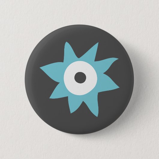 Cute Blue Monster Badge Ronde Button 5,7 Cm (Voorkant)