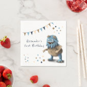 Cute Blue Monster First Birthday Party Servet (Insitu)