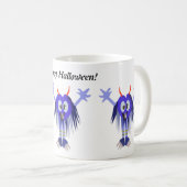 Cute Blue Monster Halloween Koffiemok (Voorkant rechts)