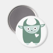Cute Blue Monster Magneet (Voorkant / Achterkant)