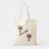 Cute Blue monster Trick or treat Tote Bag (Achterkant)