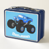 Cute blue monster truck cartoon illustratie (Achterkant)