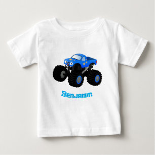 Cute blue monster truck cartoon illustratie