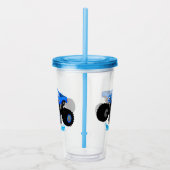Cute blue monster truck cartoon illustratie acryl drinkbeker (Rechts)