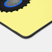 Cute blue monster truck cartoon illustratie bureaumat (Hoek)