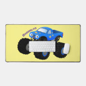 Cute blue monster truck cartoon illustratie bureaumat (Keyboard & Muis)